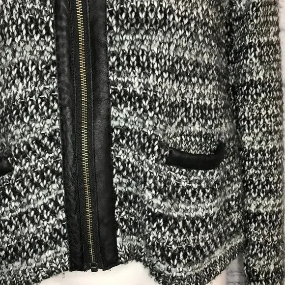 Joie Gray Black Knit Zipper Sweater - Picture 4 of 7